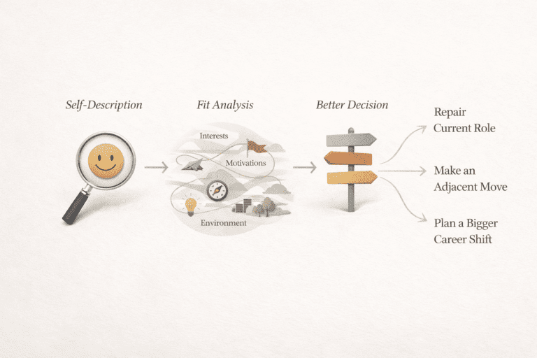 Editorial decision flow from self-description to better career decisions