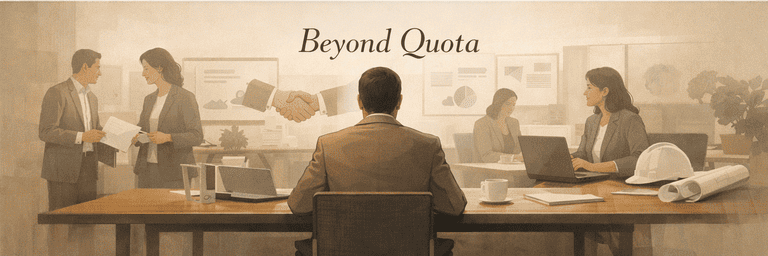 Editorial scene showing grounded commercial work beyond quota pressure