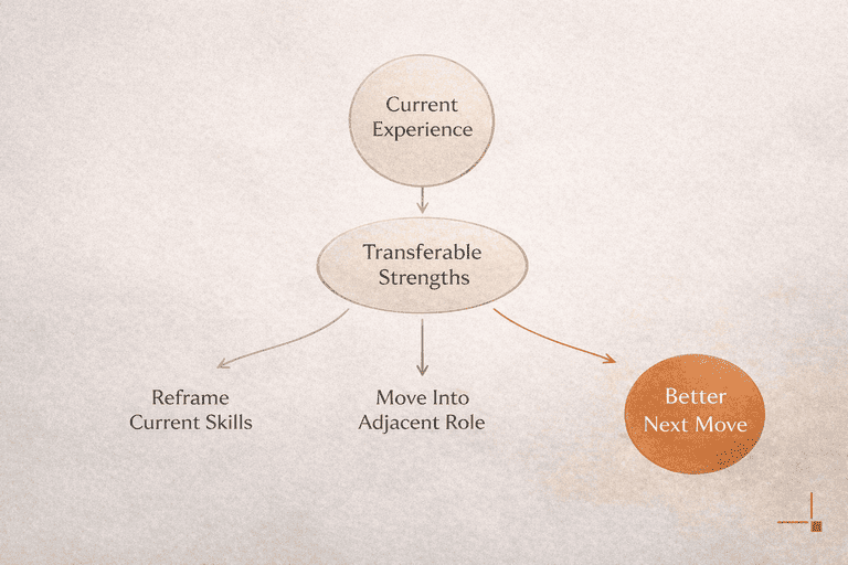 Editorial decision flow for changing careers without starting from zero