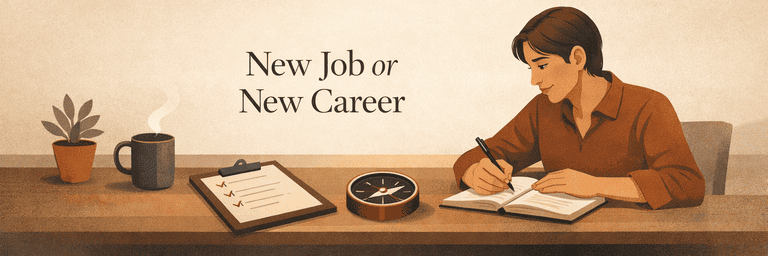 Editorial scene showing clearer diagnosis between job-level friction and career-level mismatch