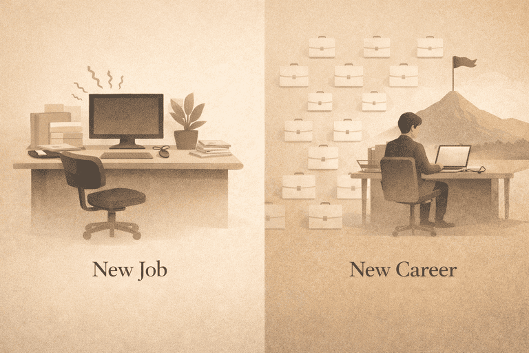 Editorial comparison between a local job problem and a deeper career-level mismatch
