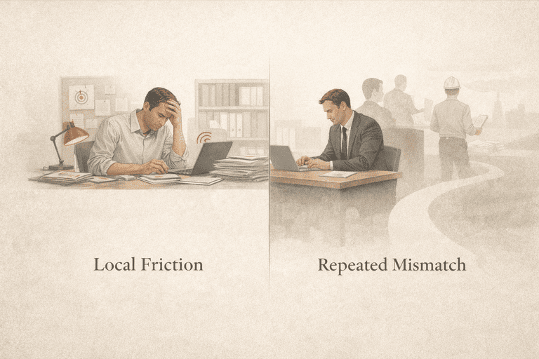 Editorial comparison between local work friction and a repeated deeper career mismatch