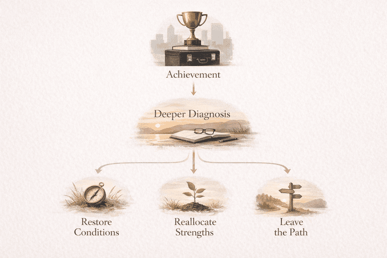 Editorial decision flow from achievement to deeper diagnosis and a better direction
