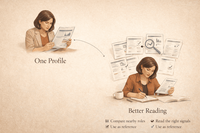 Editorial comparison between treating one O*NET profile as the answer and using profiles as structured reference