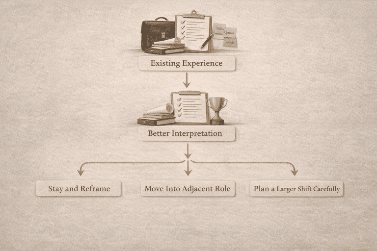 Editorial decision flow for choosing the right kind of career test as an adult