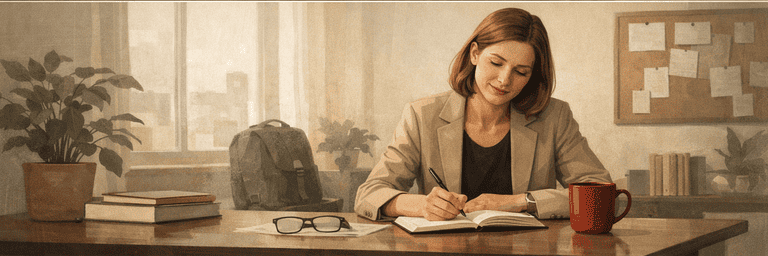 Editorial scene showing a grounded shift from competence without fit toward a more sustainable next move